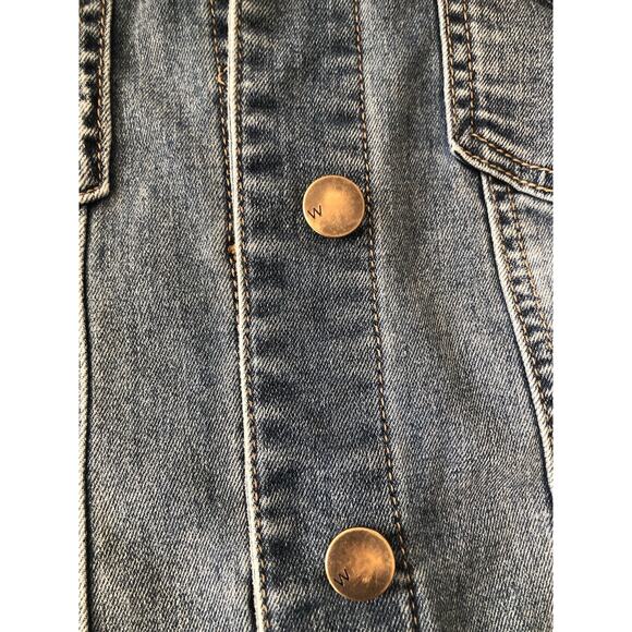 WESTPORT Denim Blue Jean Jacket Button Front & Cuffs Women’s Large Stretch MM - Picture 4 of 9